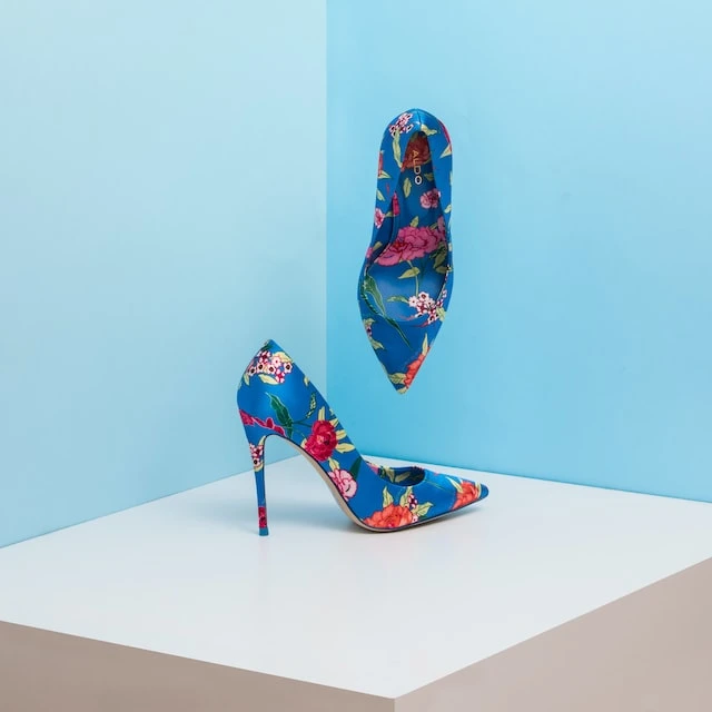 Colorful print women's high heel shoes